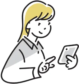 スマートフォンから申し込みをする女性